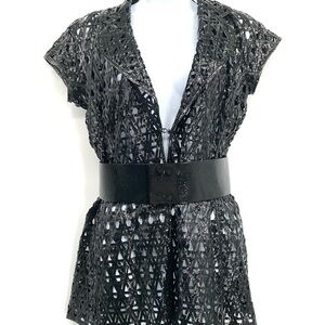 Salvatore Ferragamo Leather cutout jacket Size 38